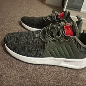 Adidas olive green kids sneakers
